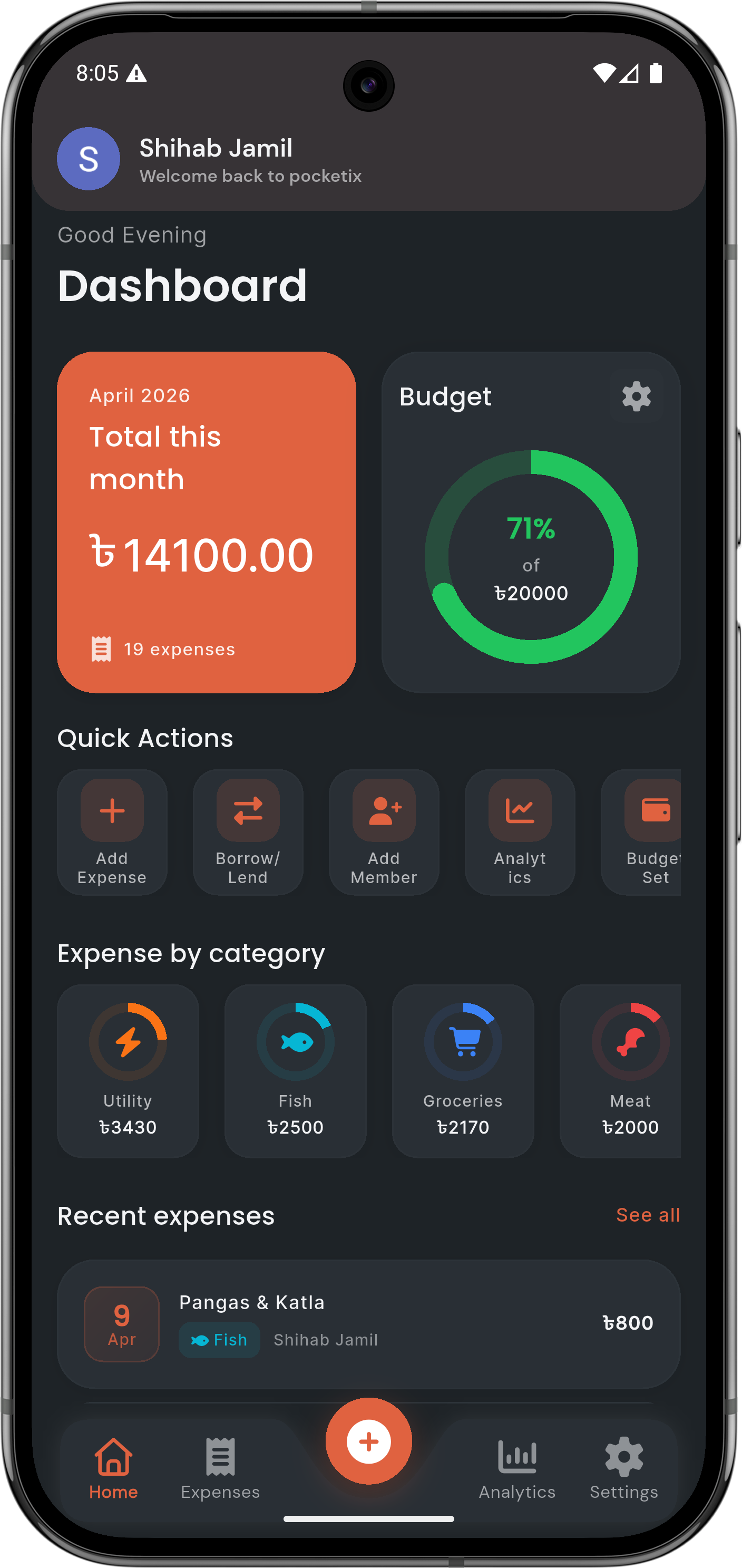 Pocketix app screenshot